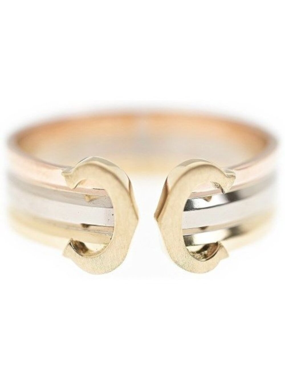 Cartier 2C Ring 18K Yellow Gold White 18K Pink New